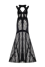 Lacet maxi dress with soft velvet