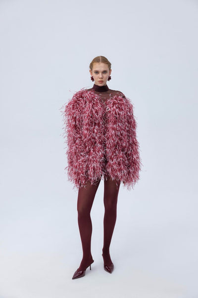 santa brands feathers mini dress Mini feather dress XS / Mulberry