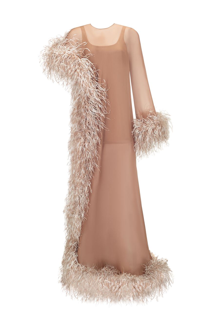 Maxi feather dress