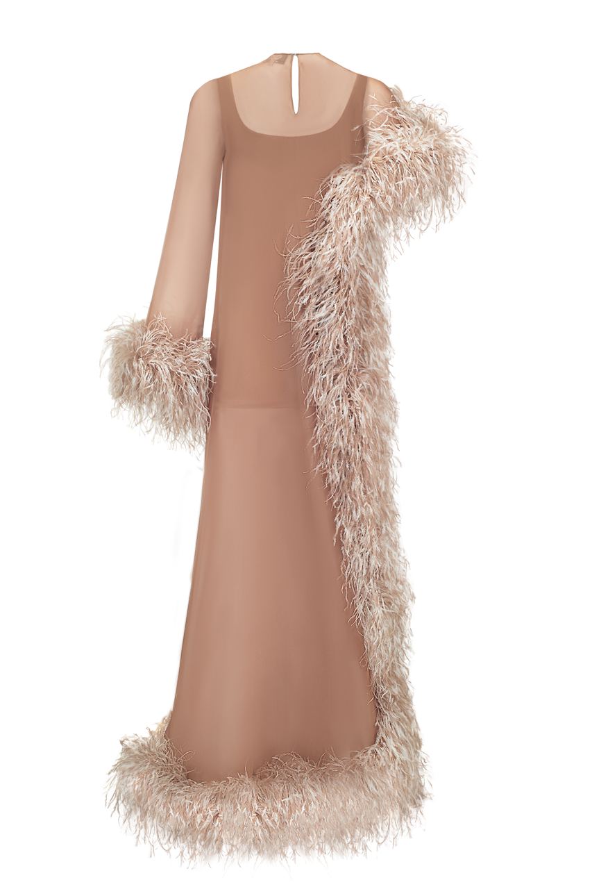 Maxi feather dress