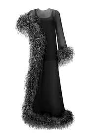 Maxi feather dress