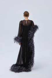 Maxi feather dress