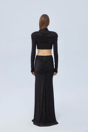 Diamante crop top with sleeves