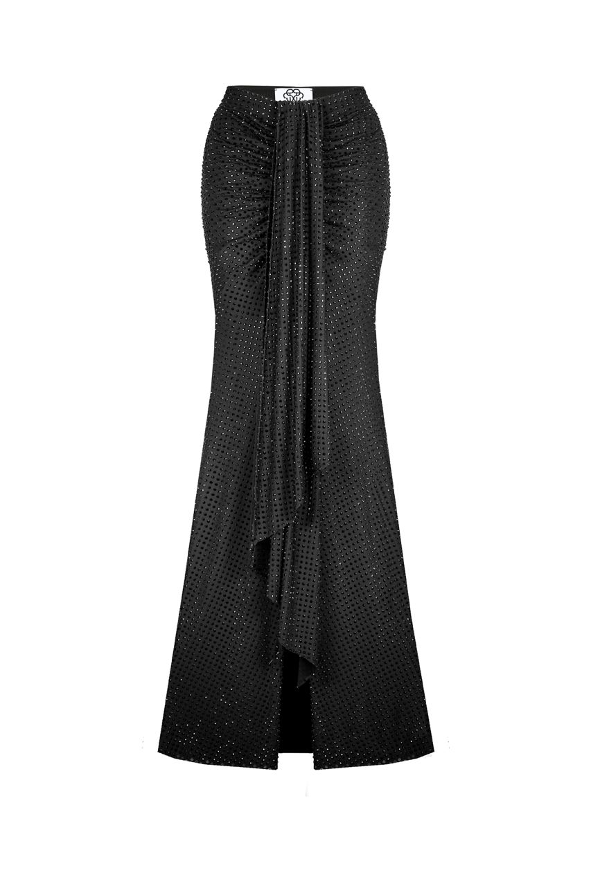 Diamante maxi skirt with cut