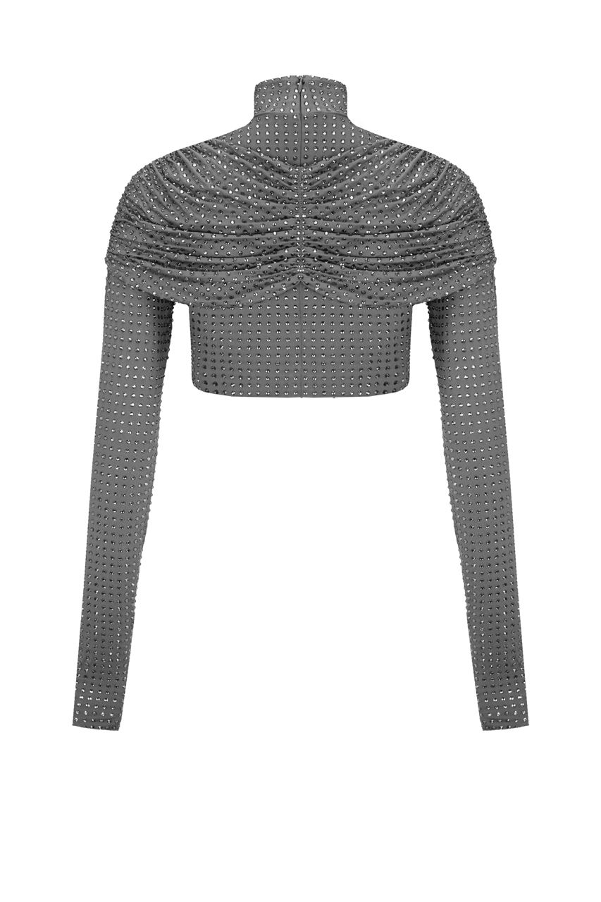 Diamante crop top with sleeves
