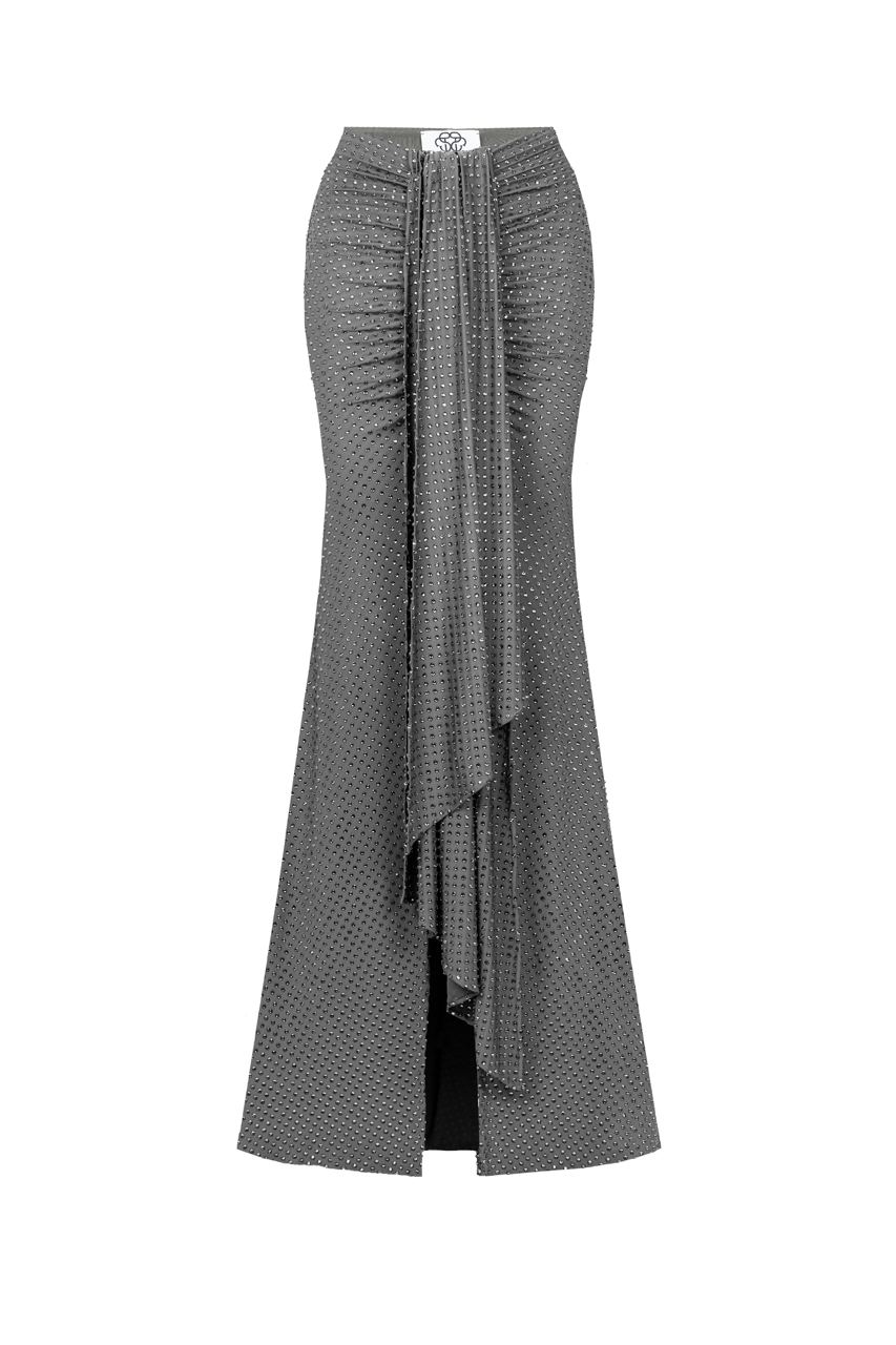 Diamante maxi skirt with cut