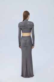 Diamante maxi skirt with cut