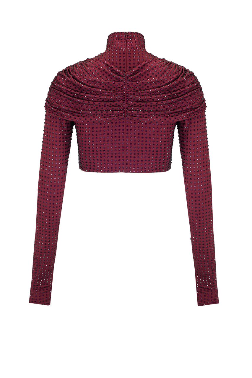 Diamante crop top with sleeves