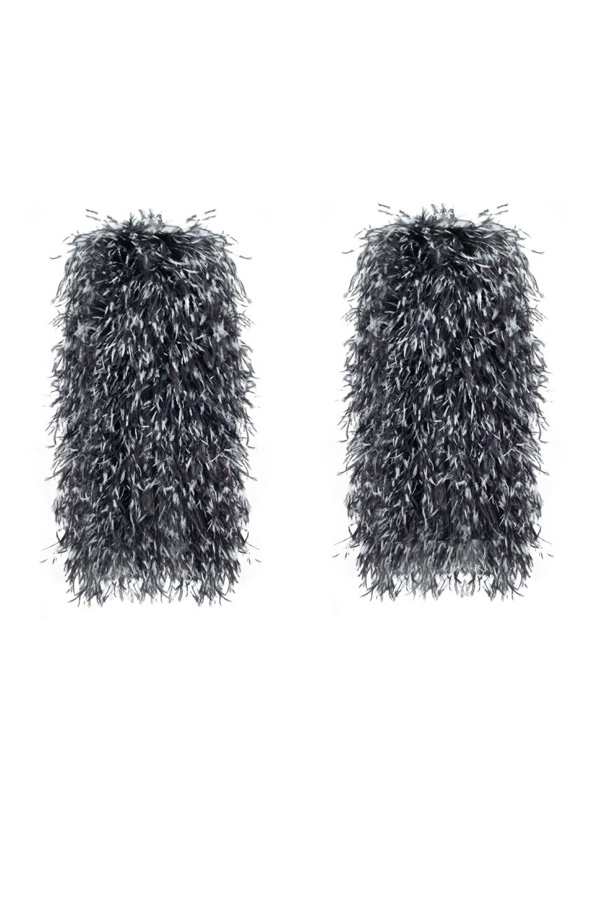 Long feather mittens