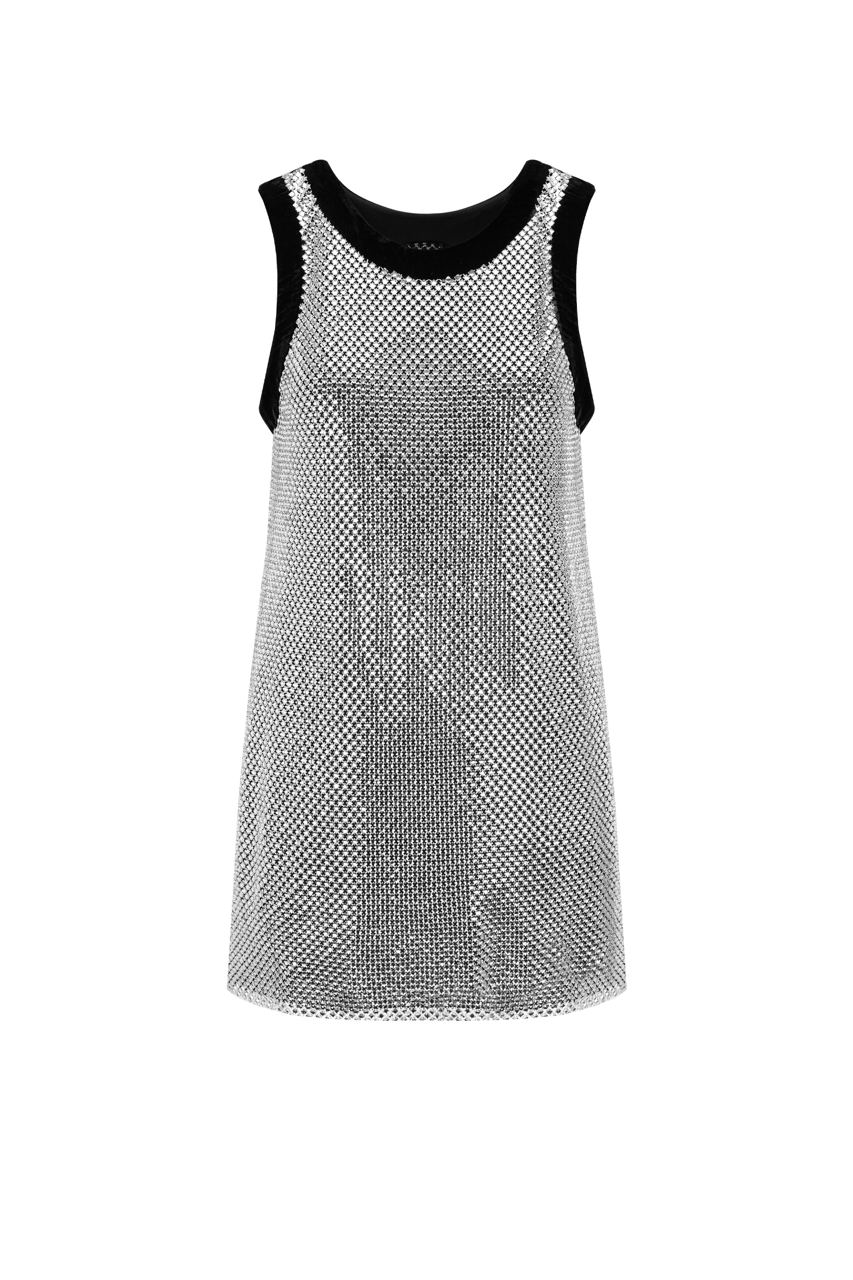 Diamante velvet mini dress