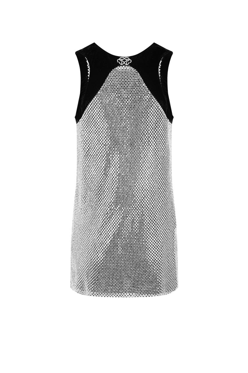 Diamante velvet mini dress