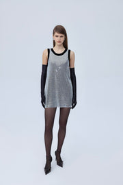 Diamante velvet mini dress