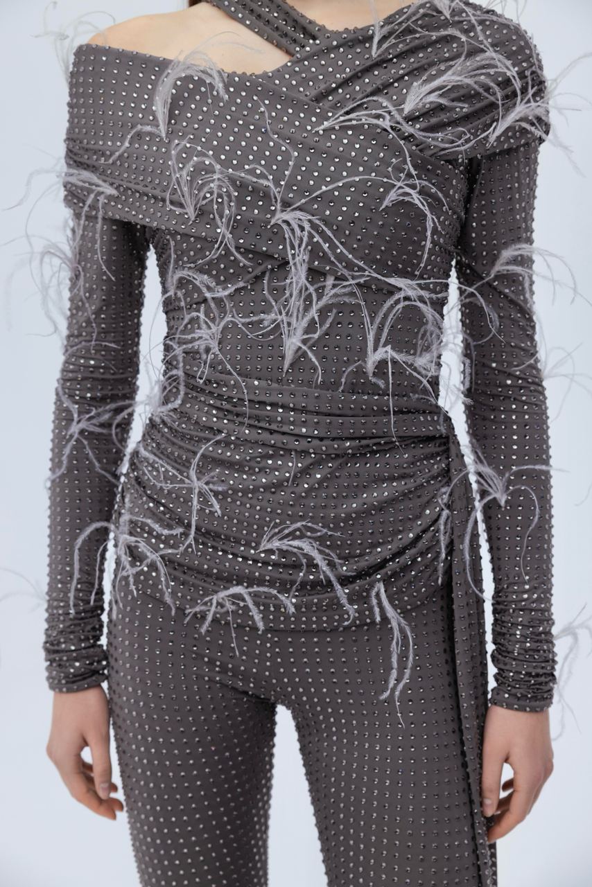 Embellished diamante long sleeve