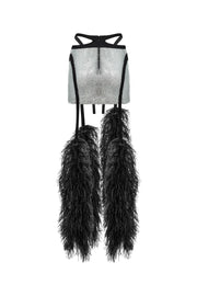 Diamante mini feather skirt
