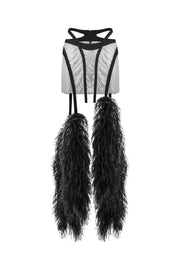 Diamante mini feather skirt