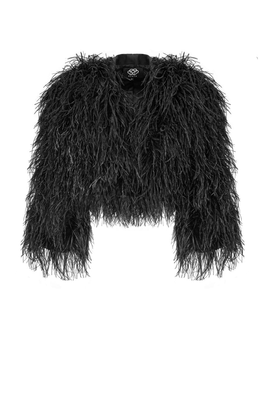 Short feather jacket