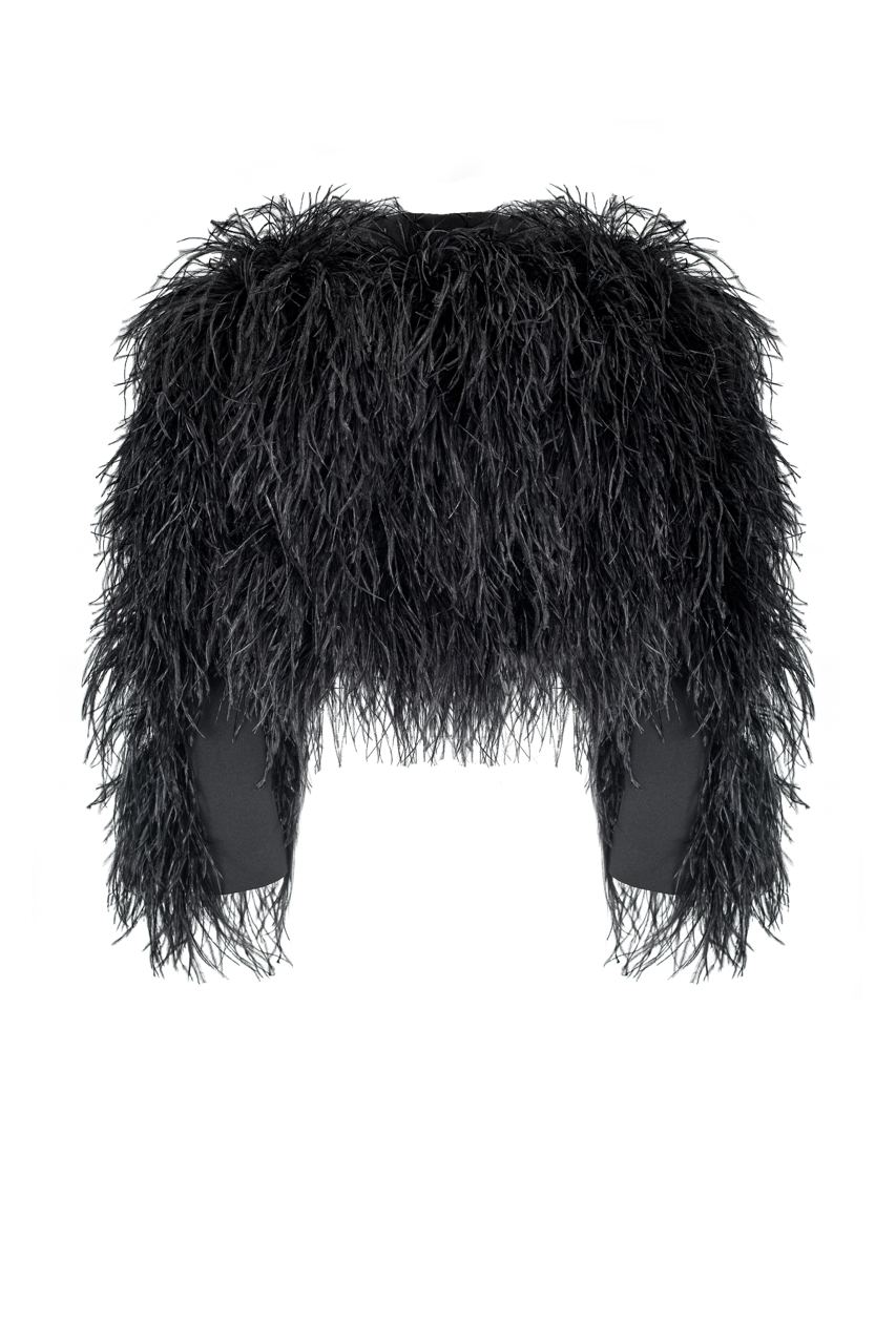 Short feather jacket
