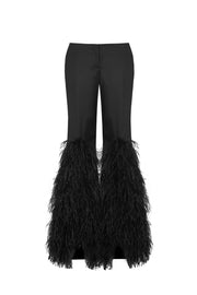Feathers pants with cut