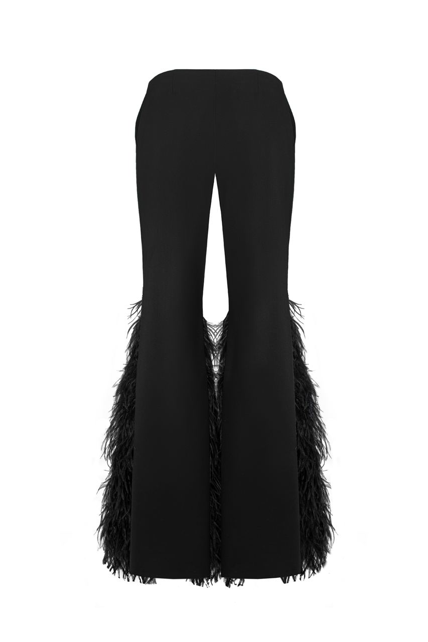 Feathers pants with cut