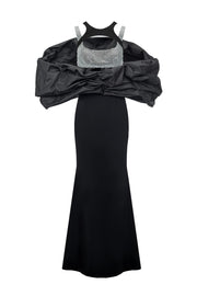 Diamante maxi dress with pouffe