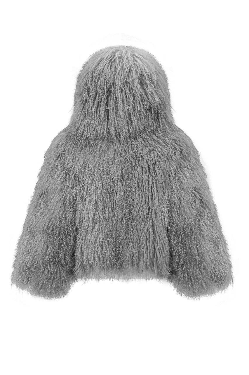 Short fur coat with hood