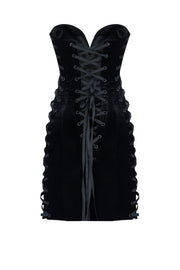 Black Velvet Dress with Cones