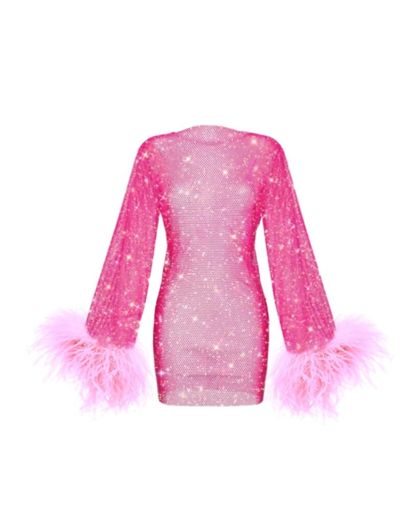 Pink Feathers Dress - SANTA